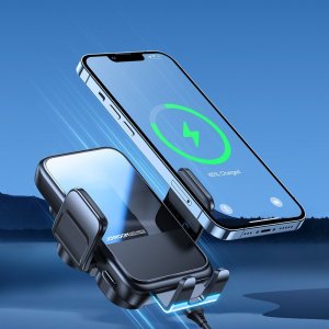 Joyroom Joyroom automatyczny uchwyt samochodowy ładowarka indukcyjna 15W Qi na szybę kokpit deskę czarny (JR-ZS298 dash) 3