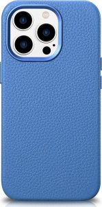 iCarer iCarer Litchi Premium Leather Case skórzane etui iPhone 14 Pro magnetyczne z MagSafe jasnoniebieski (WMI14220710-LB) 1