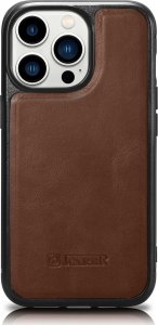 iCarer iCarer Leather Oil Wax etui pokryte naturalną skórą do iPhone 14 Pro Max (kompatybilne z MagSafe) brązowy (WMI14220720-BN) 1