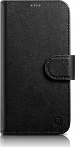iCarer iCarer Wallet Case 2in1 etui iPhone 14 skórzany pokrowiec z klapką Anti-RFID czarny (WMI14220725-BK) 1