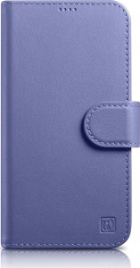 iCarer iCarer Wallet Case 2in1 etui iPhone 14 Pro skórzany pokrowiec z klapką Anti-RFID jasnofioletowy (WMI14220726-LP) 1