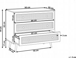 Beliani Komoda fronty rattanowe jasne drewno PONCA! 2