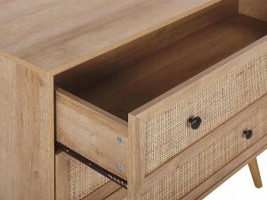 Beliani Komoda fronty rattanowe jasne drewno PONCA! 5
