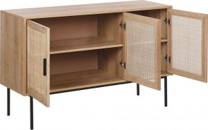 Beliani Szafka trzydrzwiowa fronty rattanowe jasne drewno PASCO! 5