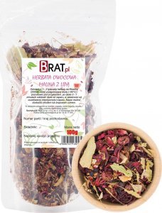 Brat ROZGRZEWAJACA Herbata owocowa - Malina z Lipą 100g PRZEZIĘBIENIE 1