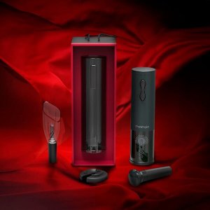 Prestigio Bolsena elektryczny otwieracz wina z logo aerator wakuumowy konserwator czarny 2
