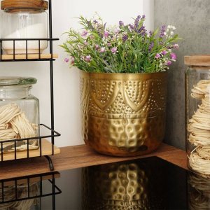 Vilde Osłonka doniczka metalowa złota 19x18 cm 4