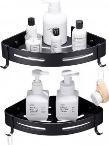 Koszyk prysznicowy Aptel NAROŻNA PÓŁKA ŁAZIENKOWA 2 Poziomy Zawieszana czarna AG829 2