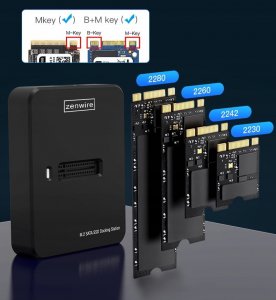 Kieszeń Zenwire Adapter SSD M2 NVME/SATA kieszeń na dysk obudowa M.2 USB-C 10 GB/s Zenwire 2