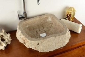 Umywalka Divero DIVERO Umywalka nablatowa z naturalnego kamienia Tortona 1