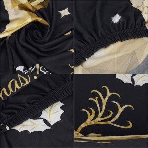 Springos Pokrowiec na krzesło elastyczny świąteczny czarny UNIWERSALNY 8