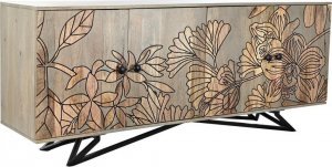 DKD Home Decor Kredens DKD Home Decor Naturalny Szary Metal Drewno mango (177 x 45 x 74 cm) 1