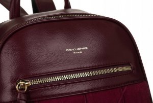 David Jones Plecak zamszowy David Jones bordowy [DH] 6856-2 5