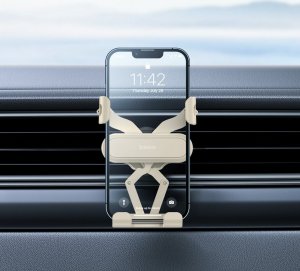 Baseus Baseus grawitacyjny uchwyt samochodowy na telefon na kratkę nawiewu (Air Outlet Version) beżowy (SUWX010002) 12