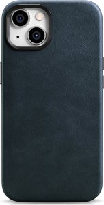 iCarer iCarer Oil Wax Premium Leather Case skórzane etui iPhone 14 magnetyczne z MagSafe ciemnoniebieski (WMI14220701-BU) 1