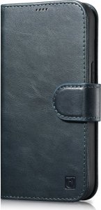 iCarer iCarer Oil Wax Wallet Case 2in1 etui iPhone 14 skórzany pokrowiec z klapką Anti-RFID niebieski (WMI14220721-BU) 1