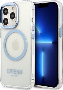 Guess Guess GUHMP13XHTRMB iPhone 13 Pro Max 6,7" niebieski/blue hard case Metal Outline Magsafe NoSize 1