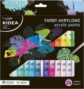 Derform Farby akrylowe 24 kolory Kidea 1
