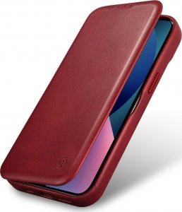 iCarer CE Oil Wax Premium Leather Folio Case skórzane etui iPhone 14 Plus z klapką magnetyczne MagSafe czerwony (AKI14220707-RD) 19