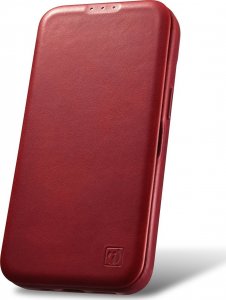 iCarer CE Oil Wax Premium Leather Folio Case skórzane etui iPhone 14 Plus z klapką magnetyczne MagSafe czerwony (AKI14220707-RD) 2