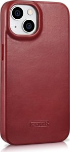iCarer CE Oil Wax Premium Leather Folio Case skórzane etui iPhone 14 Plus z klapką magnetyczne MagSafe czerwony (AKI14220707-RD) 21