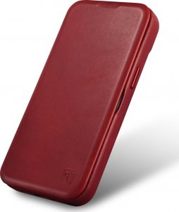 iCarer CE Oil Wax Premium Leather Folio Case skórzane etui iPhone 14 Plus z klapką magnetyczne MagSafe czerwony (AKI14220707-RD) 22