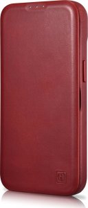 iCarer CE Oil Wax Premium Leather Folio Case skórzane etui iPhone 14 Plus z klapką magnetyczne MagSafe czerwony (AKI14220707-RD) 25