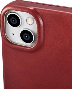 iCarer CE Oil Wax Premium Leather Folio Case skórzane etui iPhone 14 Plus z klapką magnetyczne MagSafe czerwony (AKI14220707-RD) 30