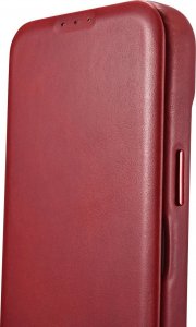 iCarer CE Oil Wax Premium Leather Folio Case skórzane etui iPhone 14 Plus z klapką magnetyczne MagSafe czerwony (AKI14220707-RD) 32