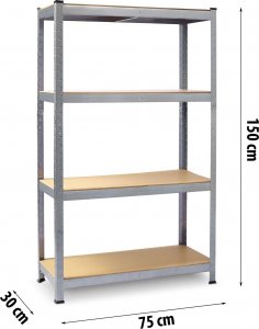 Plonos Regał metalowy magazynowy 150 x 75 x 30 470000 12