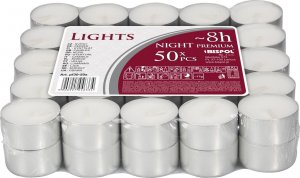 Bispol Podgrzewacze bezzapachowe tealight BISPOL NIGHT LIGHTS PREMIUM 50 szt 1