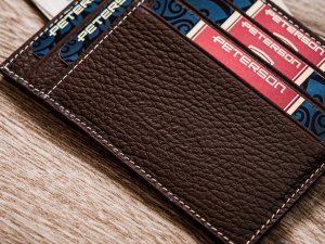 Peterson Etui skórzane na dokumenty Peterson PTN CAW22722 TM brązowe 5