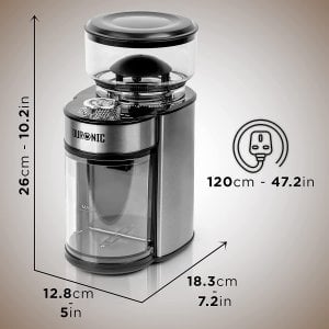 Młynek do kawy Duronic Duronic BG200 Elektryczny żarnowy młynek do kawy 200W | pojemność 200 g |regulacja stopnia zmielenia i czasu | do 12 filiżanek kawy 2