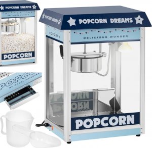 Royal Catering Maszyna automat urządzenie do prażenia popcornu retro TEFLON 1600 W 5-6 kg/h - niebieska Maszyna automat urządzenie do prażenia popcornu retro TEFLON 1600 W 5-6 kg/h - niebieska 1