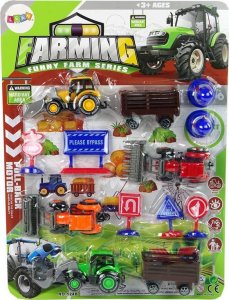 LeanToys Zestaw Farma Maszyny Rolnicze Traktory Akcesoria Drogowe 1