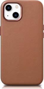 iCarer iCarer Case Leather pokrowiec etui z naturalnej skóry do iPhone 14 brązowy (WMI14220705-BN) (kompatybilne z MagSafe) 1