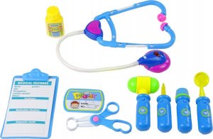LeanToys Zestaw Lekarski Przyrządy na Baterie Walizka Niebieska 2