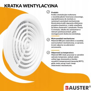 AWENTA Kratka wentylacyjna Awenta T76 MINI-AWENT fi80mm TUOS. biała 5