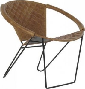 DKD Home Decor Krzesło do Jadalni DKD Home Decor Czarny Metal Skóra Jasnobrązowy Vintage (81 x 67 x 71 cm) 1