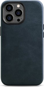 iCarer iCarer Oil Wax Premium Leather Case skórzane etui iPhone 14 Pro Max magnetyczne z MagSafe ciemnoniebieski (WMI14220704-BU) 1