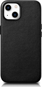 iCarer iCarer Case Leather pokrowiec etui z naturalnej skóry do iPhone 14 czarny (WMI14220705-BK) (kompatybilne z MagSafe) 1