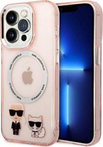Karl Lagerfeld Karl Lagerfeld KLHMP14LHKCP iPhone 14 Pro 6,1" hardcase różowy/pink Karl & Choupette Aluminium Magsafe NoSize 1