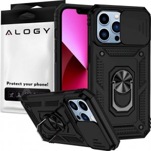Alogy Alogy Etui na telefon obudowa z osłoną aparatu Camshield Stand Ring do Poco M4 Pro 4G/LTE czarne uniwersalny 1