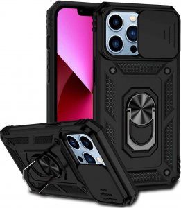 Alogy Alogy Etui na telefon obudowa z osłoną aparatu Camshield Stand Ring do Poco M4 Pro 4G/LTE czarne uniwersalny 2