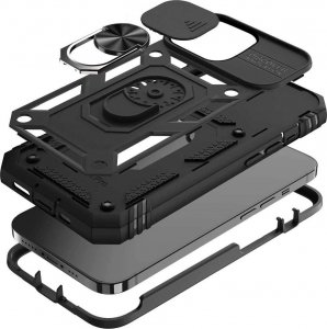 Alogy Alogy Etui na telefon obudowa z osłoną aparatu Camshield Stand Ring do Poco M4 Pro 4G/LTE czarne uniwersalny 5