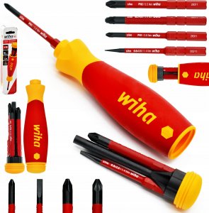 Wiha Izolowany Wkrętak z magazynkiem 4 bitów PocketMax electric IEC 60900, 45296 17