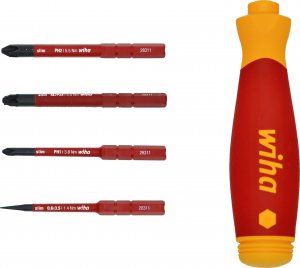 Wiha Izolowany Wkrętak z magazynkiem 4 bitów PocketMax electric IEC 60900, 45296 19