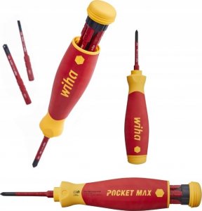 Wiha Izolowany Wkrętak z magazynkiem 4 bitów PocketMax electric IEC 60900, 45296 31