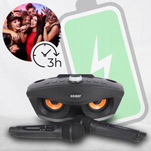 Mikrofon Art Zestaw Karaoke Stacja + 2 Bezprzewodowe Mikrofony 2