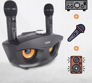 Mikrofon Art Zestaw Karaoke Stacja + 2 Bezprzewodowe Mikrofony 6